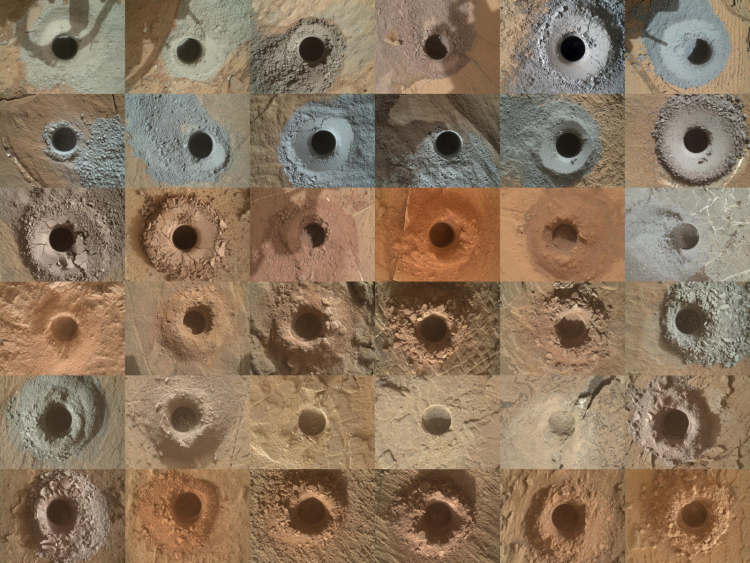  Все 36 сделанных Curiosity заборов марсианских образцов 
